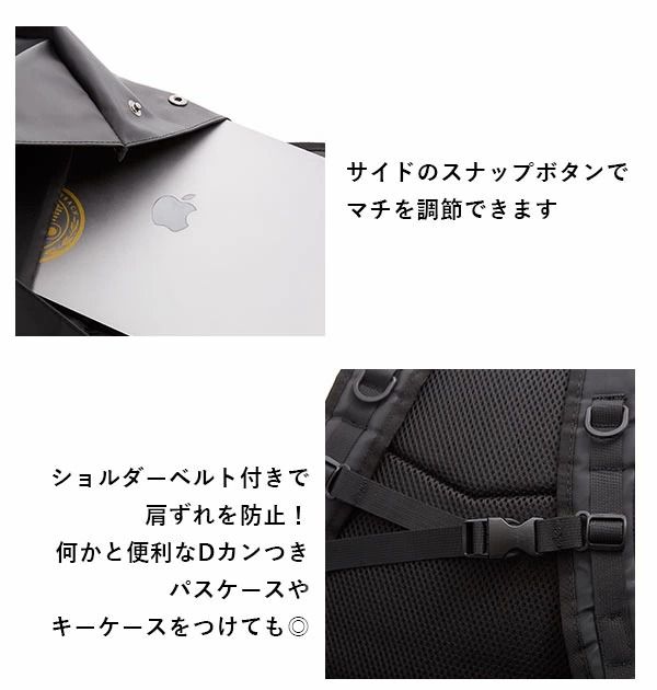 日本 Anello - 防水雙排扣機能型後背包-BK黑色 (47x28x13cm)