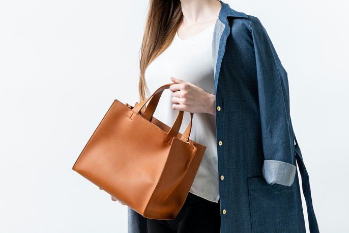 日本 MURA - [樂天NO.1] Square輕量皮革方形托特包-深可可 (26x23x16cm)