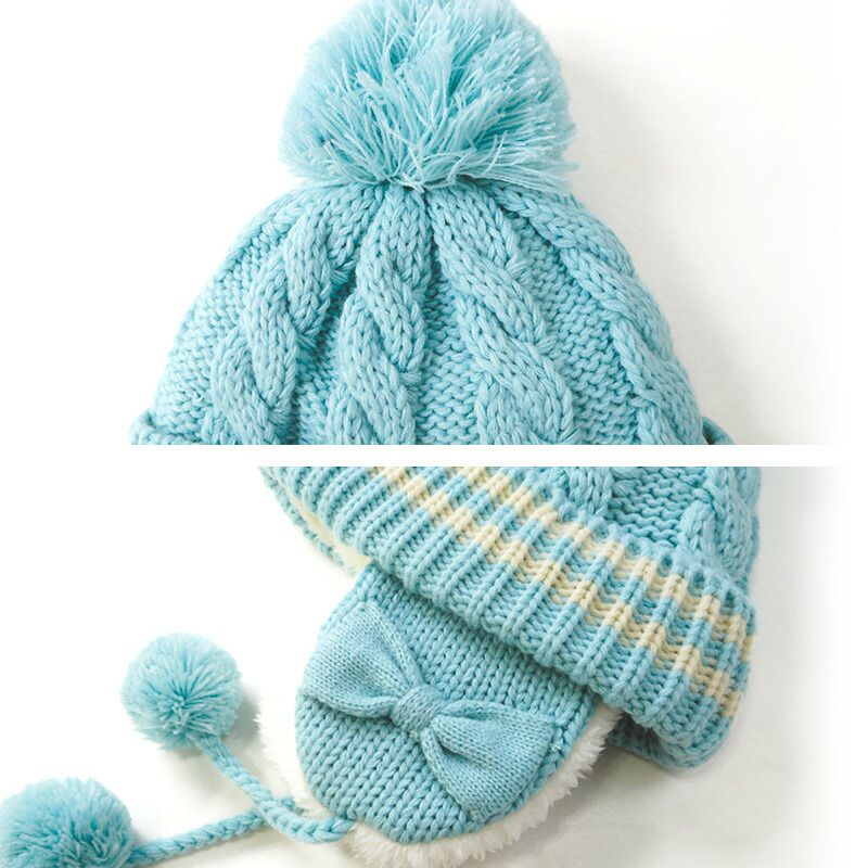 日本 ZOOLAND - 防寒刷毛針織保暖帽-素面-水藍 (頭圍50~54cm)