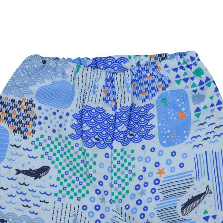 akachan honpo - 兩件式甚平-海-淺藍色