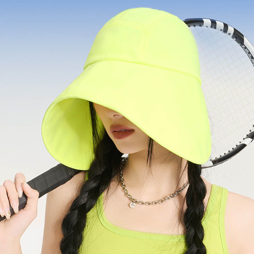 UPF50+涼感全臉防曬遮陽帽-黃色 (56-58cm)