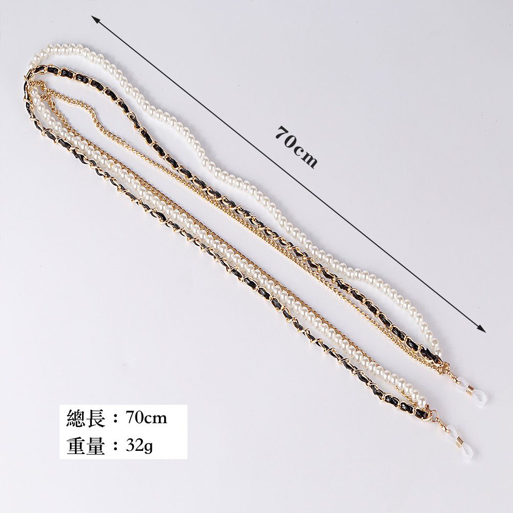 小香風時尚金屬眼鏡掛鏈-3層-金色 (總長70cm)