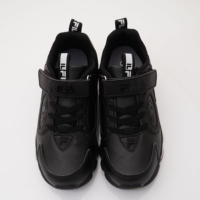 FILA - 純黑氣墊慢跑運動鞋-3-J443X-000黑(中大童段)-運動鞋-黑