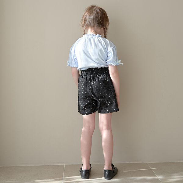 日本 Lycee mine - 可愛緹花泡泡短袖上衣-水藍