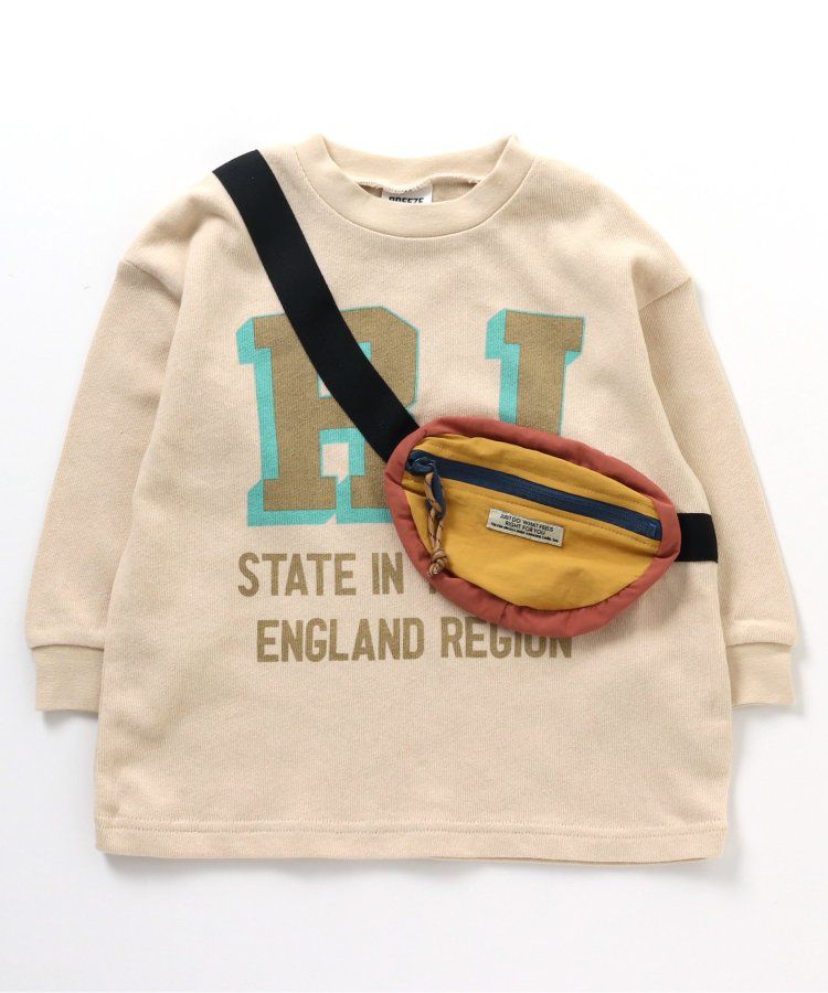 日本 BREEZE - 率性立體小包設計長袖上衣-紫x黑