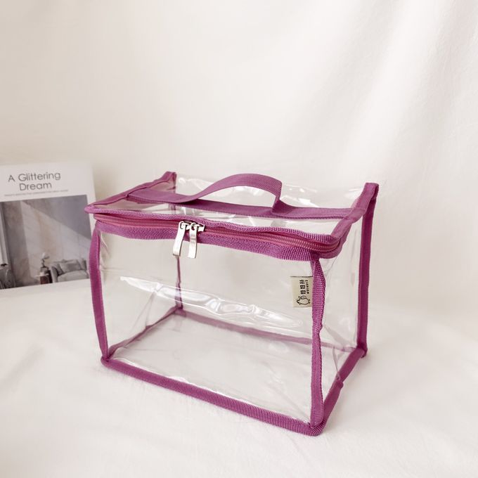 妞妞絲 - 透明收納袋-玫瑰煙粉 (S)