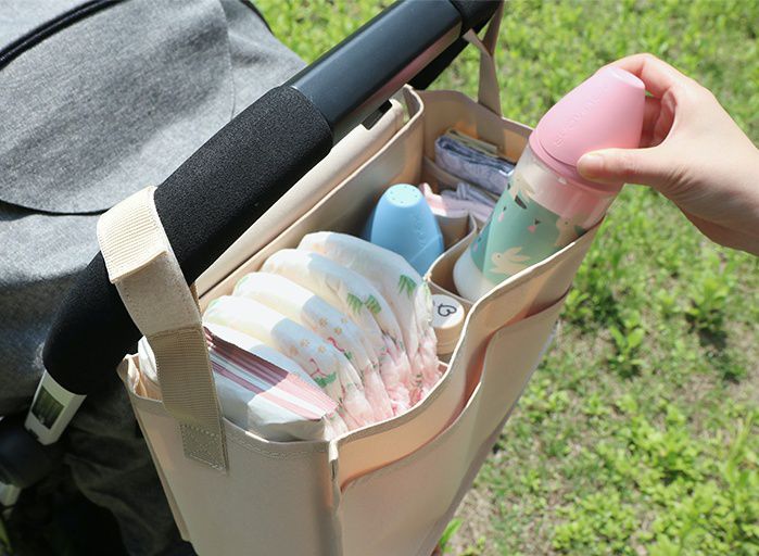 韓國 Conitale - 多功能包中包/推車置物袋-杏 (Ｌ[33X20X15cm])