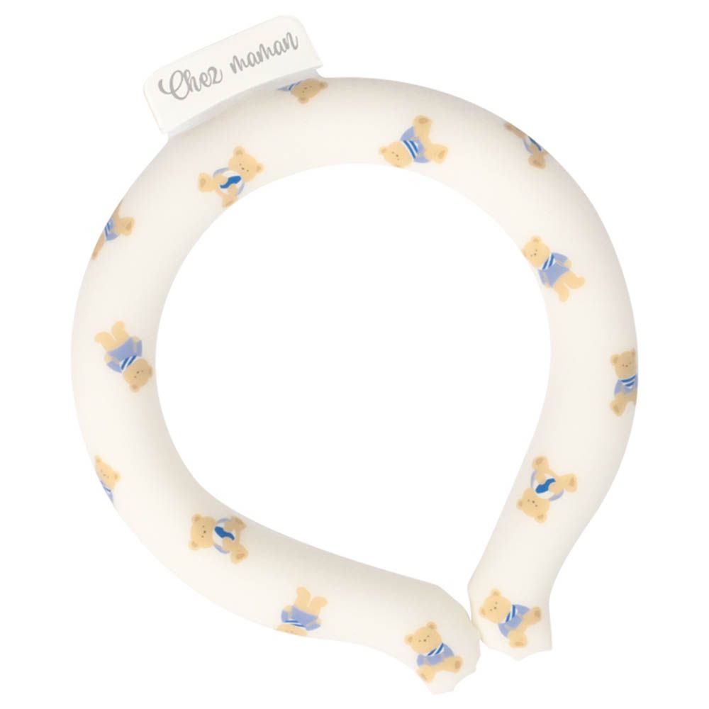 涼感頸圈-小熊-象牙白色 (脖圍約 25~28cm)