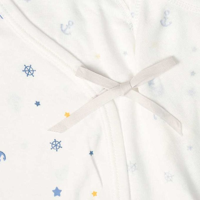 akachan honpo - 新生兒內衣10件組-按扣款-奶油色 (肚衣:50cm蝴蝶裝:50~60cm)