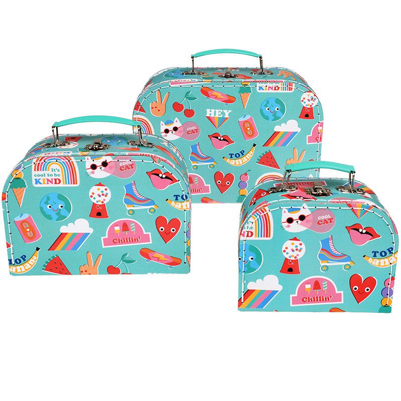 英國 Rex London - 幼兒/兒童旅行手拿箱3件組-繽紛搖滾