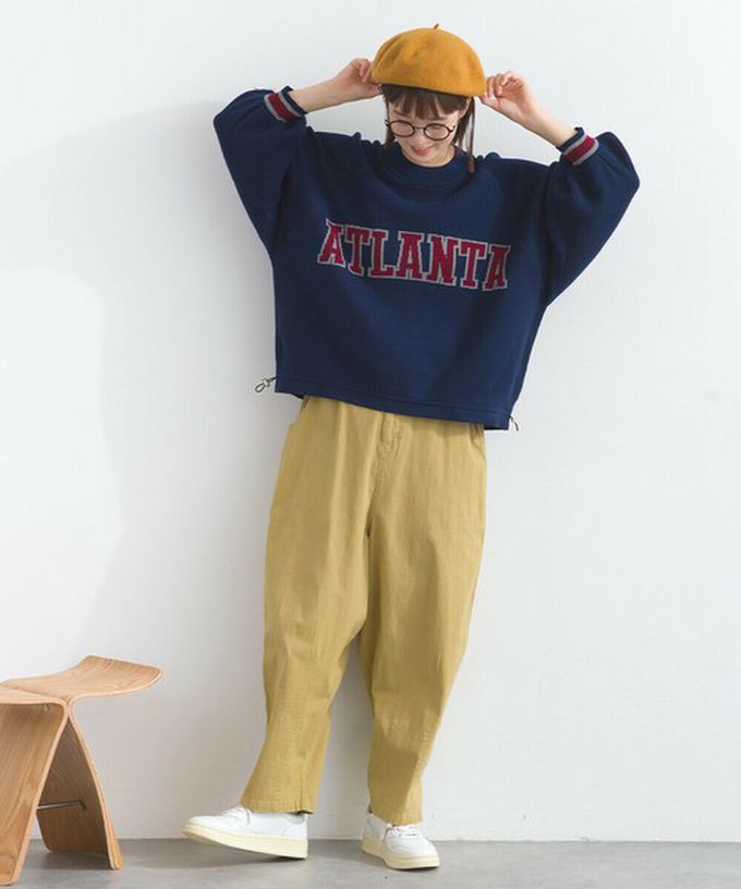 日本 Lupilien - 明亮撞色學院風抽繩針織上衣-芥末黃