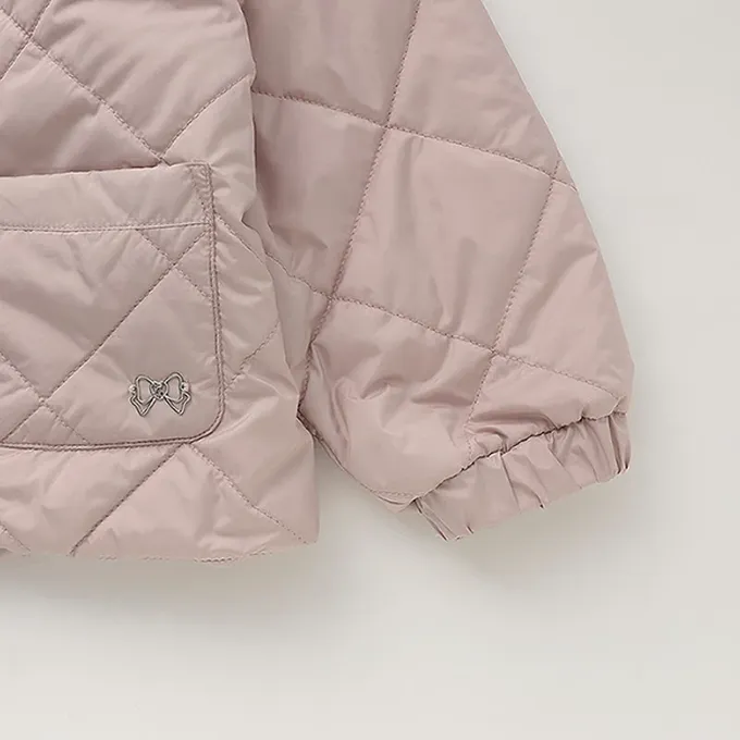 日本 Lycee mine - 可機洗 水手領絎縫鋪棉外套(領可拆)-卡其棕