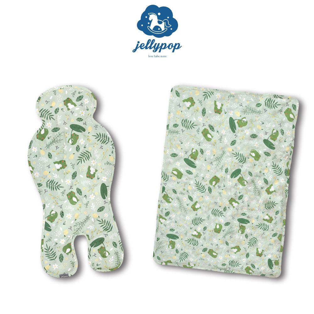 【Jellyseat&mat】獨家冰珠專利長效酷涼感推車座墊+床墊-NEW✨_Green Frog