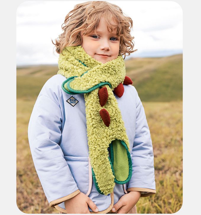 kocotree - 圈圈絨動物圍巾-均碼 (咖啡趴趴熊)