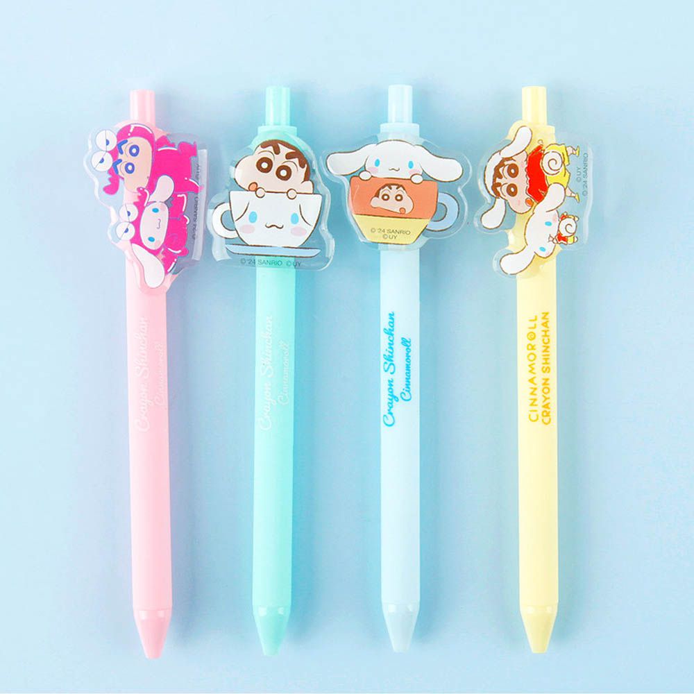 0.7mm卡通裝飾原子筆(黑筆芯)-卡通人物小新X大耳狗-(每款各1,共4入)