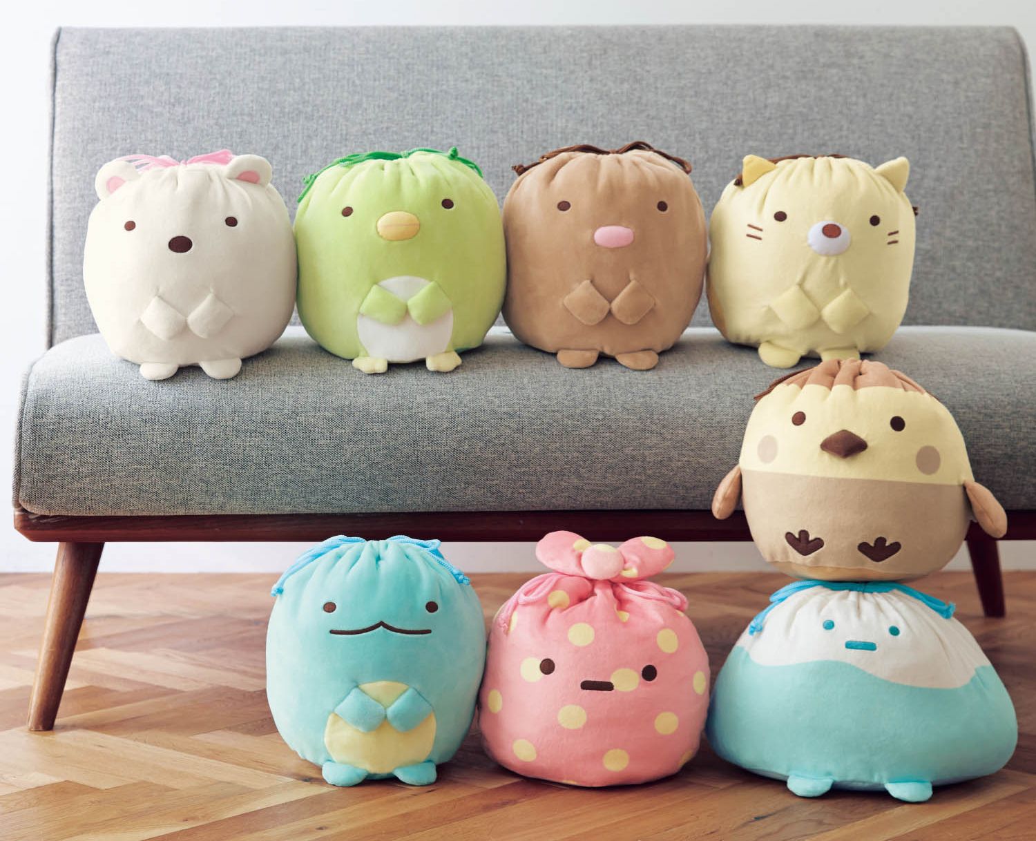 日本千趣會 - 角落生物 彈性伸縮球型束口收納袋-麻雀 (L(最大約35x23x15cm))