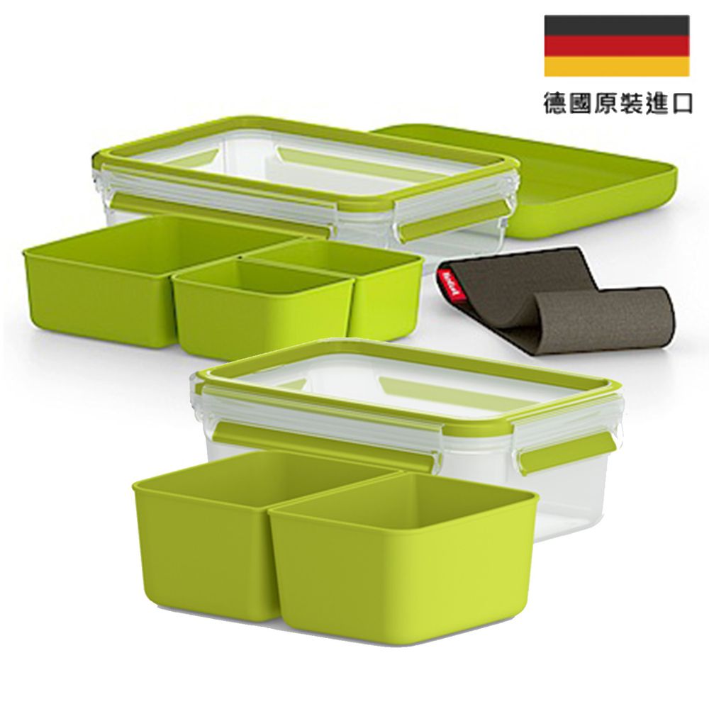 Tefal 法國特福 - MasterSeal (原德國EMSA)樂活系列無縫膠圈PP保鮮盒-獨家2件組 (1.2L+0.55L)