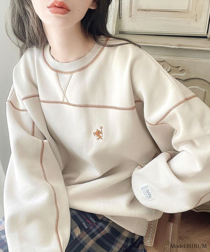 日本 Classical Elf - Java logo刺繡拷克邊圓領大學T-白