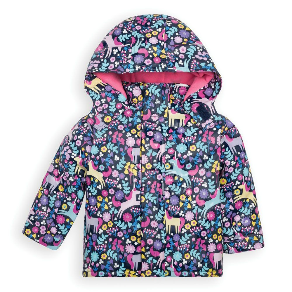 英國 JoJo Maman BeBe - 變色防風雨水手連帽外套/雨衣-獨角獸