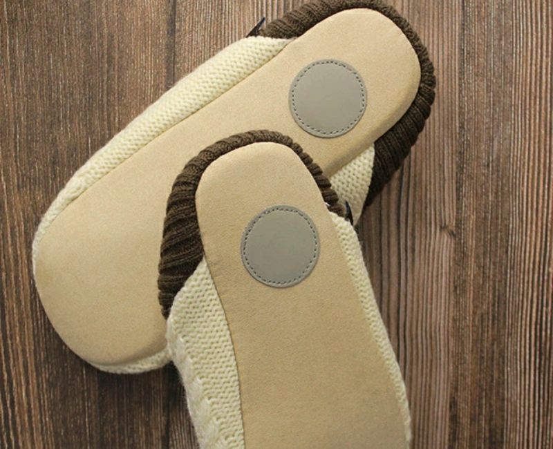 日本 BISQUE - 保暖室內拖-素色毛絨-深藍 (L(25-27cm))