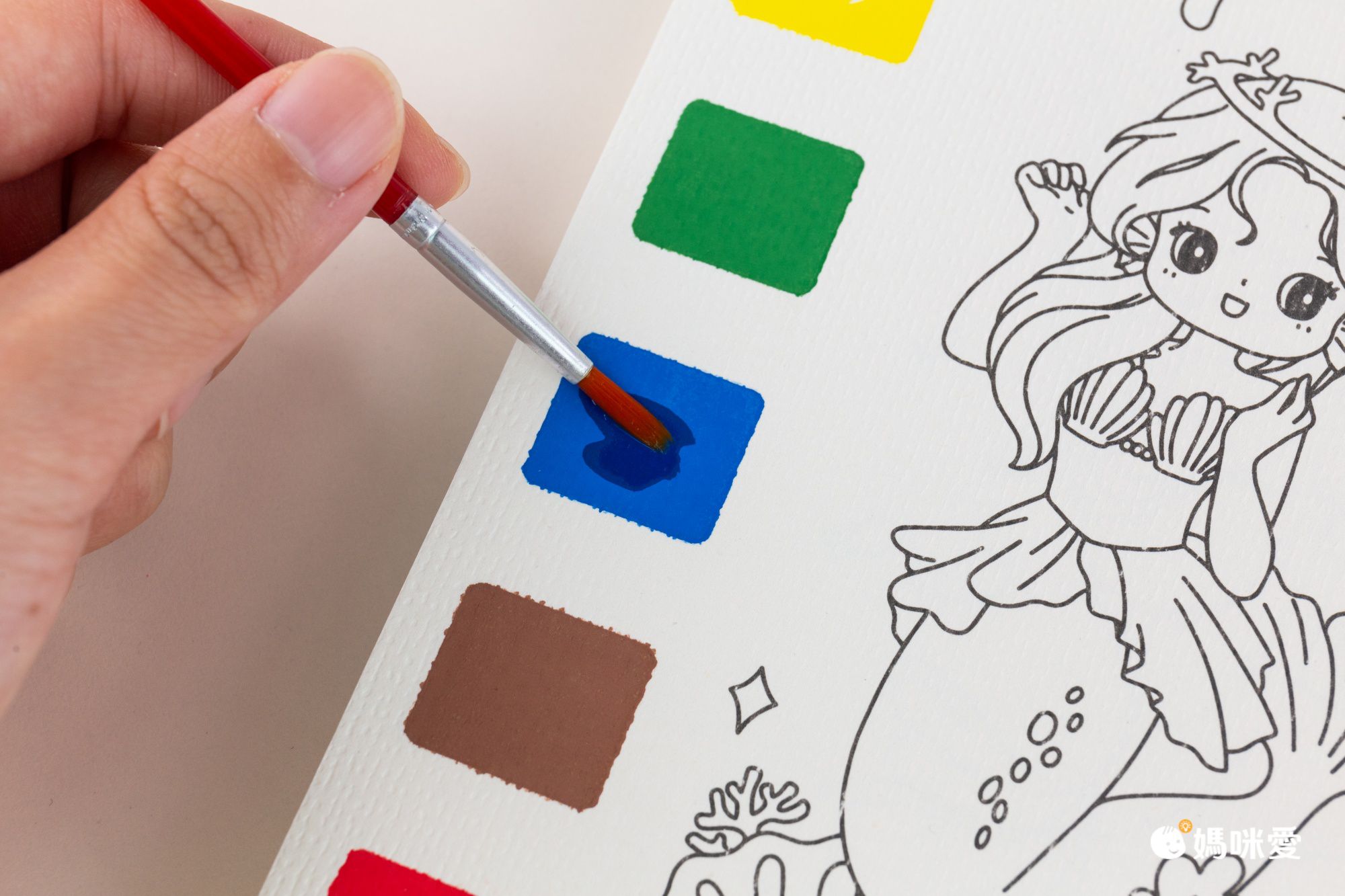 水彩繪畫塗鴉畫本(水彩畫紙款)-動物派對 (12.8x19.2cm)-12張塗鴉畫紙+一支水彩筆