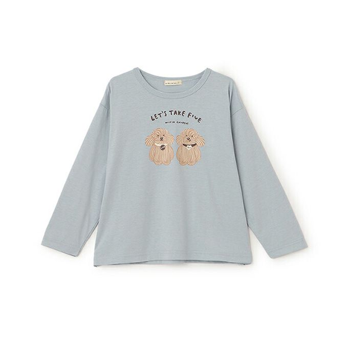 日本 Lycee mine - 100%棉 可愛少女印花長袖上衣-熊熊-薰衣草紫