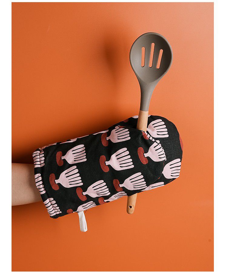 可愛文藝風隔熱手套-藍色花瓣-單入