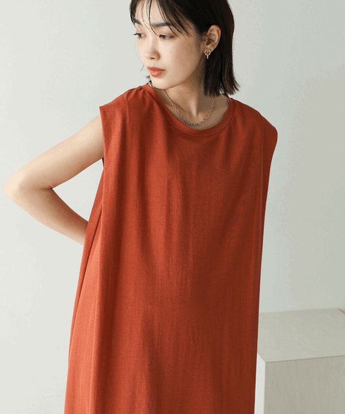 日本 Bab - 透氣嫘縈肩皺摺A字無袖洋裝-黑