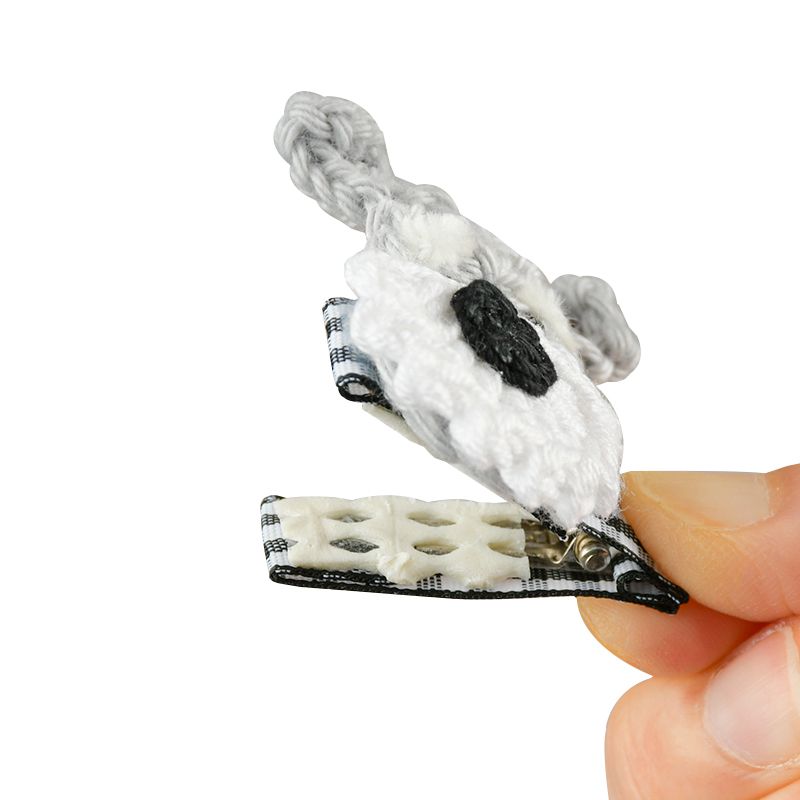 akachan honpo - 動物臉髮夾-咖啡色