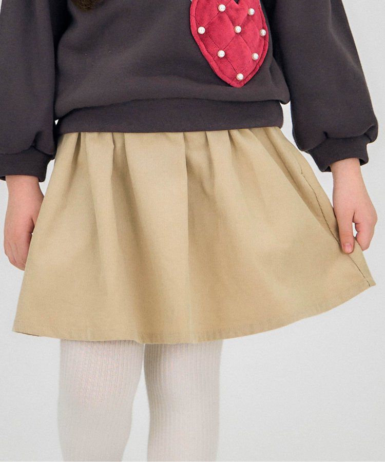 日本 apres les cours - 燈芯絨甜美冬季褲裙-紅格紋