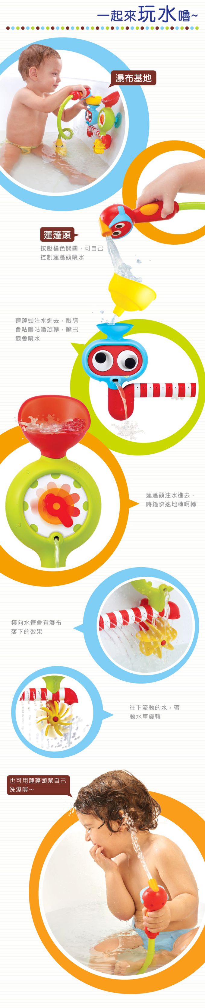 以色列 Yookidoo - 大眼瀑布蓮蓬頭套組(閉彩盒)