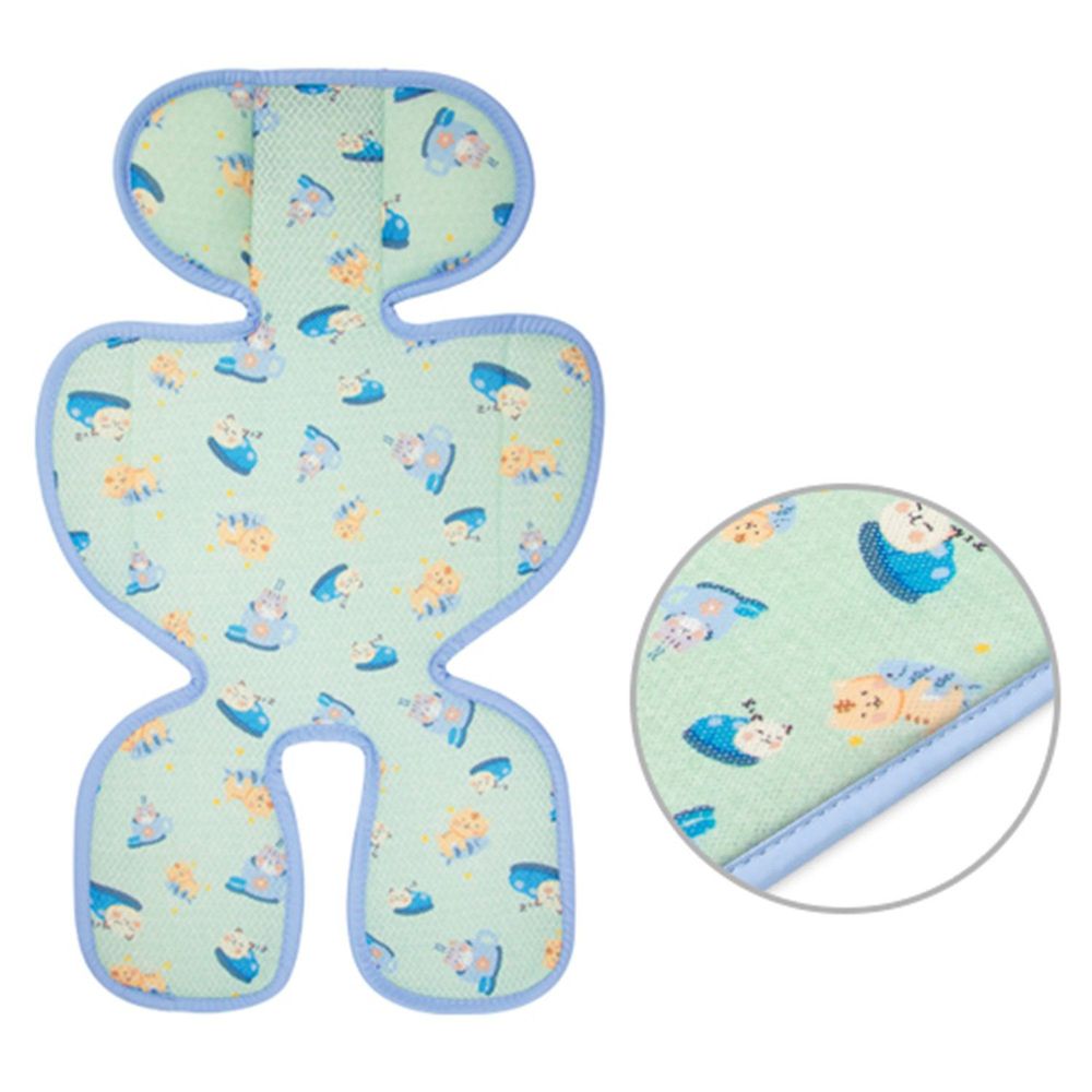 韓國 GIO Pillow - ICE SEAT 超透氣推車/汽座專用涼爽座墊-豪華款-A型(褲型)-調皮貓咪