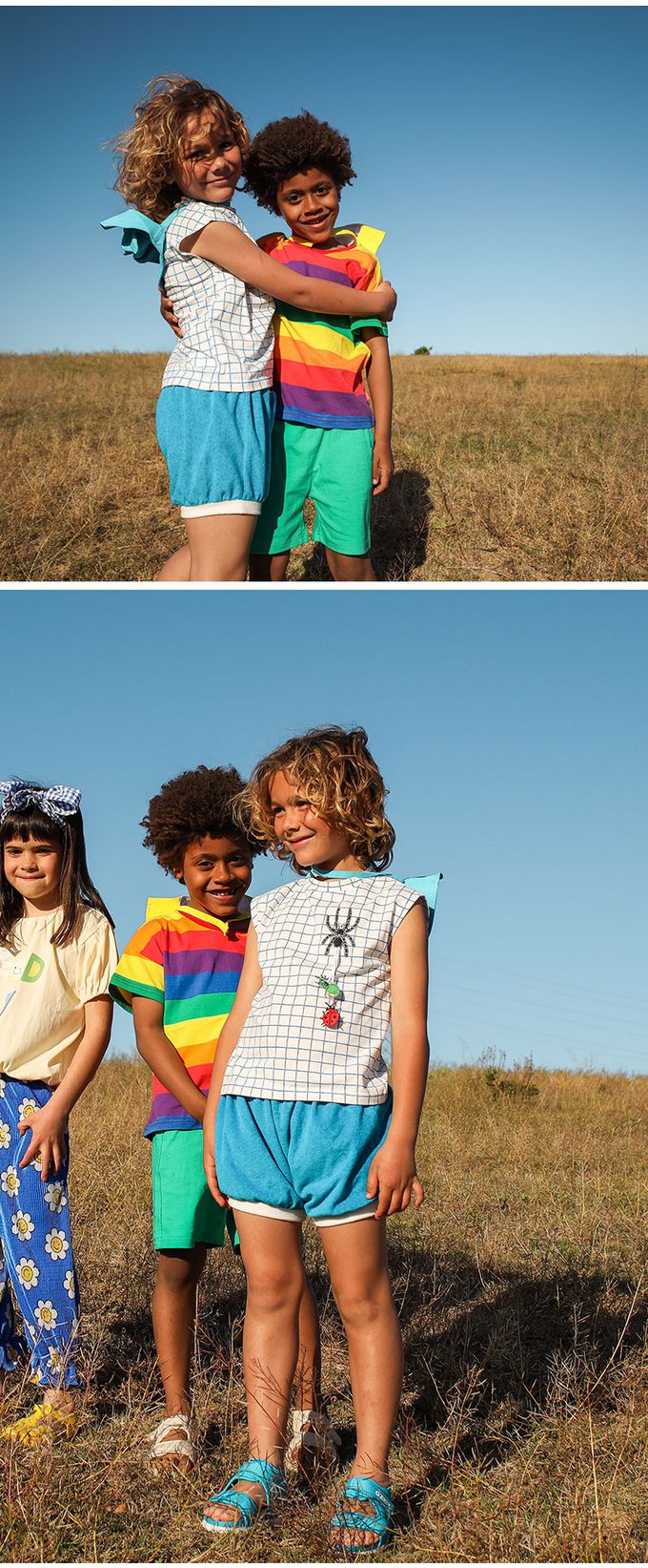 韓國 OZKIZ - 昆蟲裝飾格紋背心上衣-白