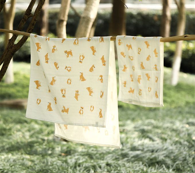 日本濱文樣 hamamo - 【日本濱文樣hamamo】日本製雙層親膚棉紗毛巾-貓咪款