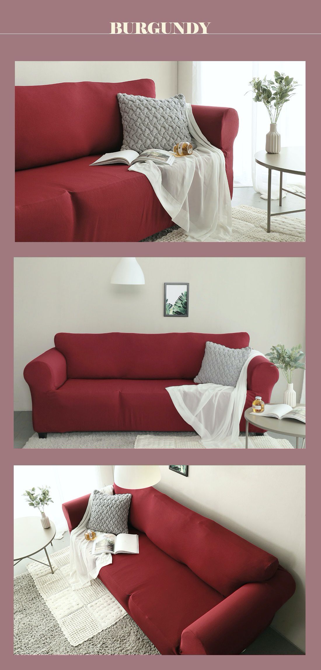 韓國 Prielle - 包覆型超彈力透氣防污沙發套-深灰