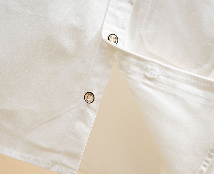 WELLKIDS - 寬松翻領長袖襯衫-灰藍色