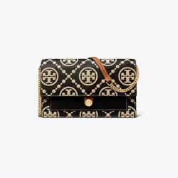 TORY BURCH - WOC 絎逢飾邊斜背包 (黑色)