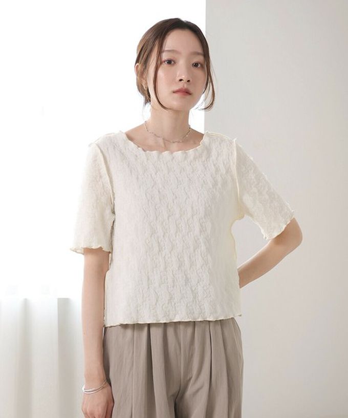 日本 Bab - 前後穿清爽皺褶短袖上衣-粉紅