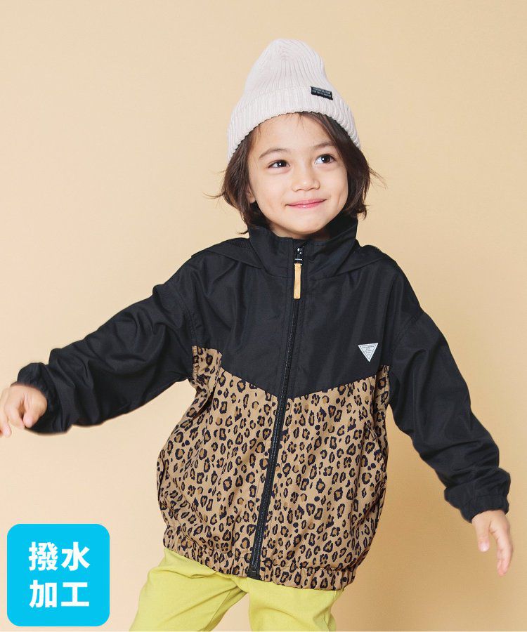 日本 BREEZE - 防潑水繽紛撞色連帽休閒外套-土耳其藍x棕