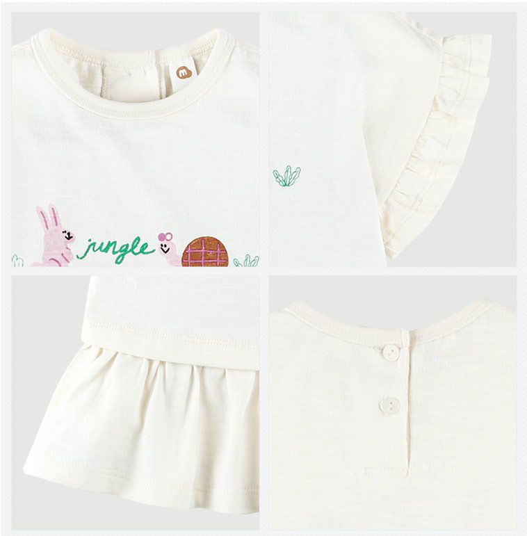 韓國 milk mile - 荷葉袖兔子與蝸牛上衣