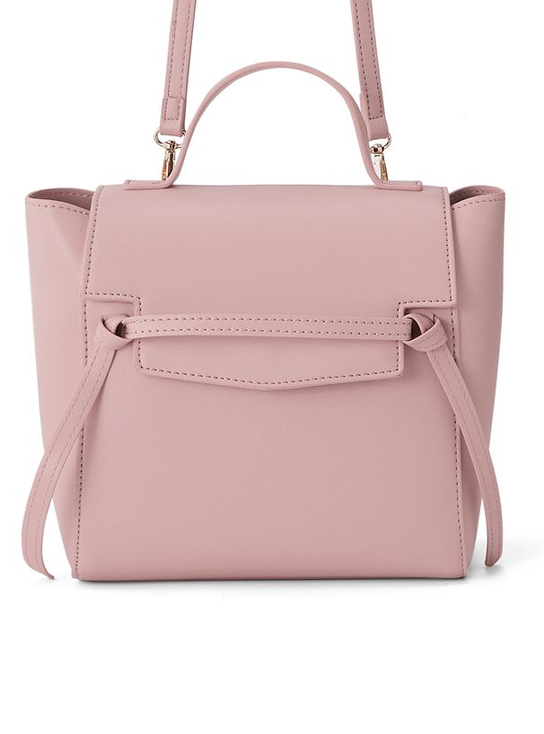 日本 GRL - 2WAY質感扭結皮革手提/肩背包-奶油杏 (F)