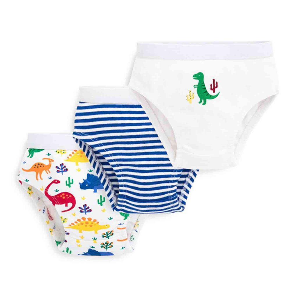 英國 JoJo Maman BeBe - 嬰幼兒/兒童100% 純棉學習褲三件組-恐龍樂園