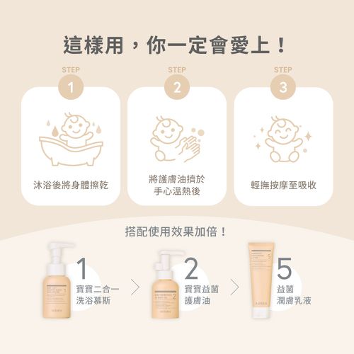 【KÜSSEN 葵森】寶寶益菌護膚油 100ml｜無香 益生菌 神經醯胺 敏感肌易敏肌乾肌 臉/身體