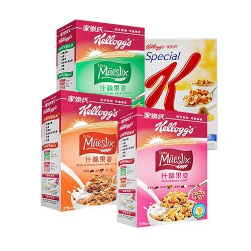 健康綜合組 四入-Special K-蜂蜜燕麥*1什錦果麥-美麗纖果*1什錦果麥-葡萄杏仁果*1什錦果麥-葡蘋桃杏*1-四口味各一盒