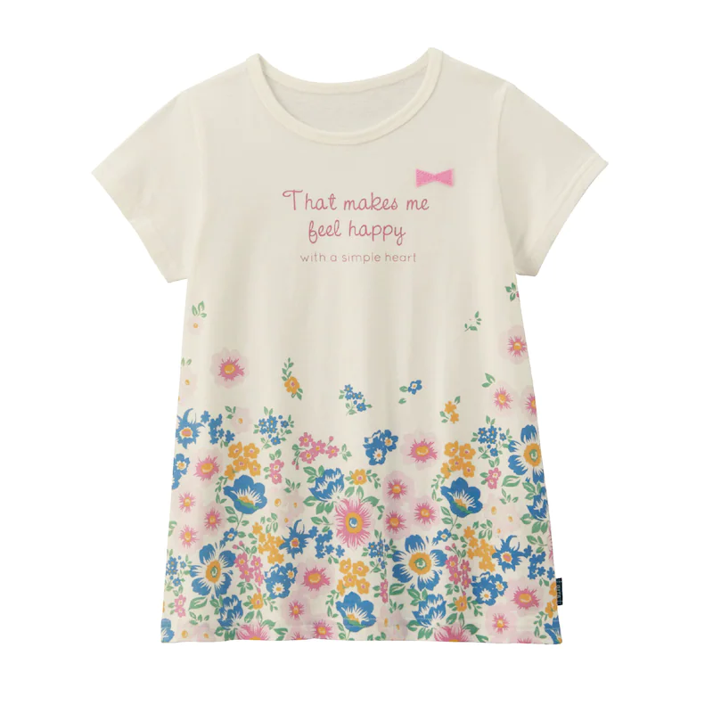 日本千趣會 - GITA 天竺棉印花短T-草莓花圈-深藍