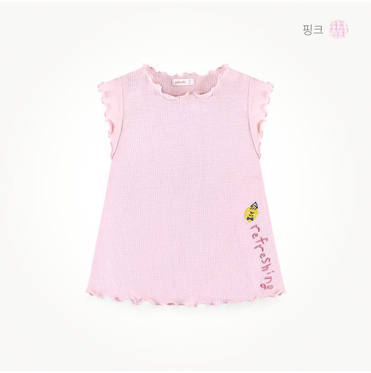 韓國 milk mile - 卷卷邊皺褶感寬褲套裝-藍