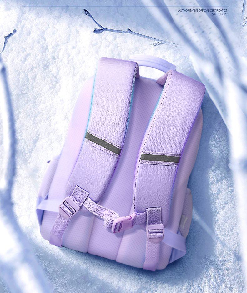 卡通大容量透氣減壓書包-卡通人物艾莎-藍色 (建議135-160cm)-30x16x41cm