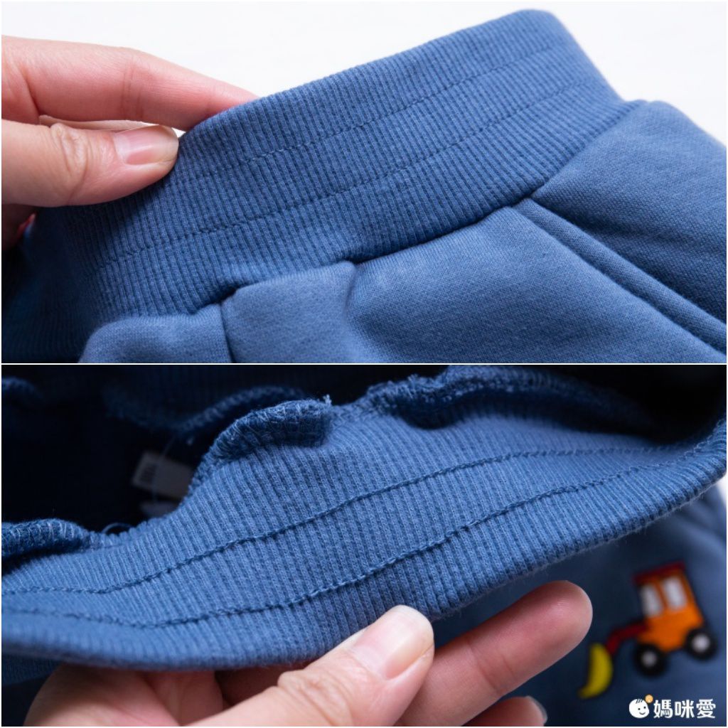 加絨棉混紡連帽外套-可愛恐龍-藍色