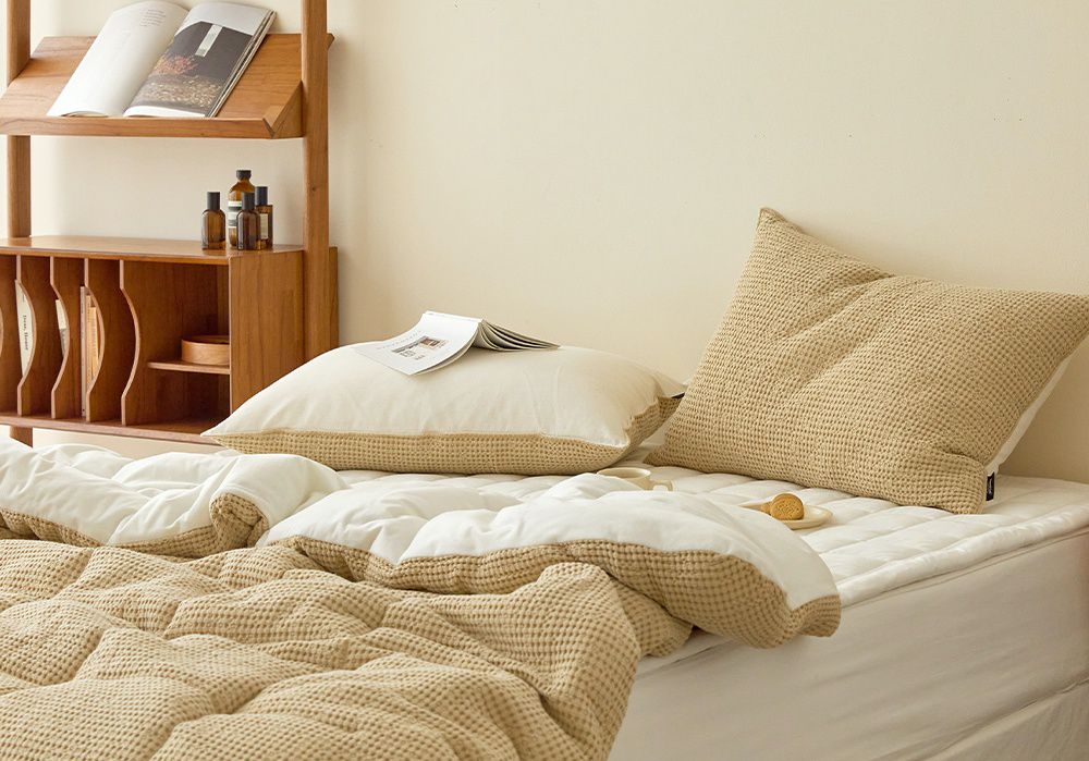 韓國 Maatila - 可水洗天絲莫代爾鬆餅棉被-花生