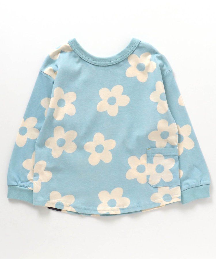 日本 BREEZE - 正反OK！圓領印花長袖上衣-棋盤格-彩色